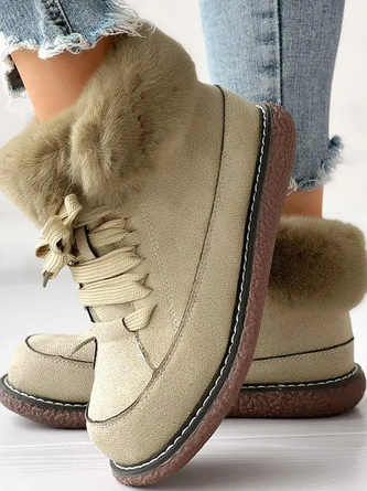 Casual Winter Wedge Heel Cotton-Padded Boots