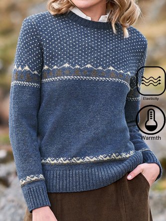 Yarn/Wool Yarn Ethnic Casual Sweater