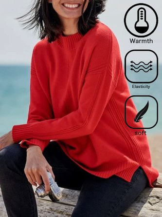 Yarn/Wool Yarn Casual Plain Sweater