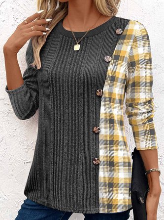 Knitted Casual Crew Neck T-Shirt
