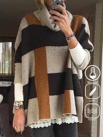 Regular Fit Color Block Casual Sweater