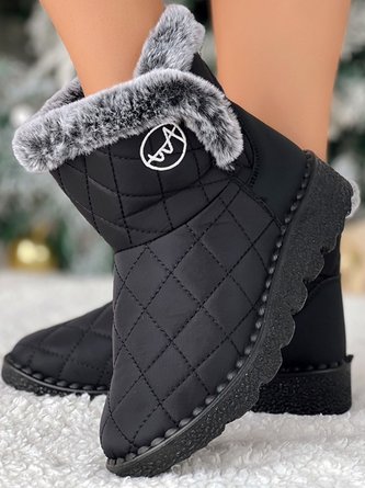Plain Casual Cotton-Padded Plush Boots