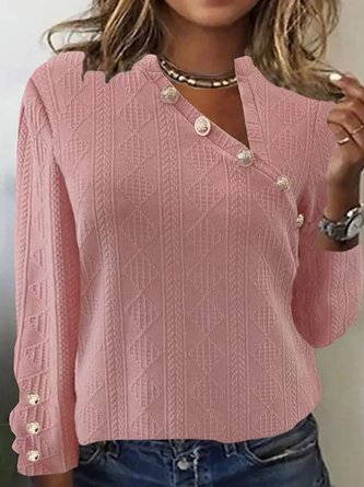 Plus size Plain Loose Casual Shirt