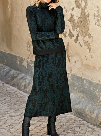 Casual Random Print Two-Piece Set