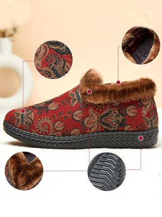 Casual Winter Plain Cotton Cotton-Padded Boots