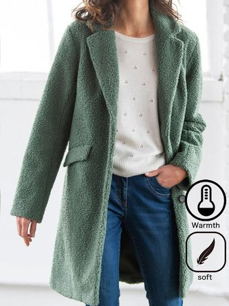 Casual Shawl Collar Teddy Jacket