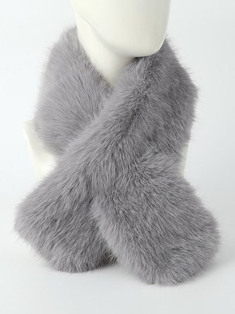 Imitation Mink Warm Furry Cross Scarf