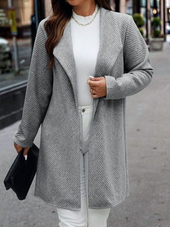 Plus size Casual Plain Coat