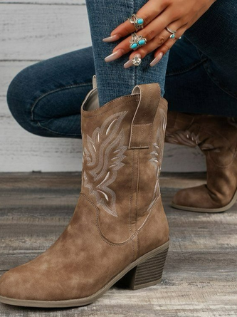 Pu Casual Cowboy Boots