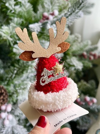 Single Christmas Antlers Snowflakes Santa Hat Hair Clips