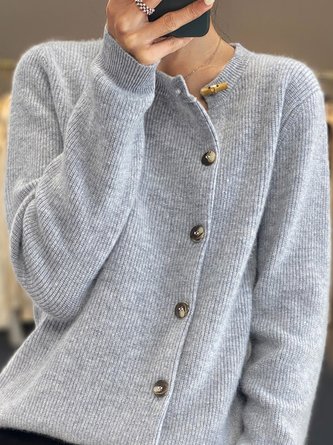 Casual Yarn/Wool Yarn Cardigan