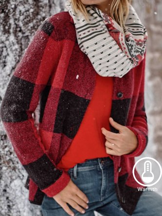 Casual Christmas Stand Collar Cardigan