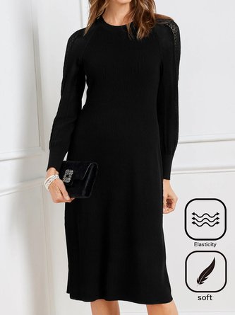 Lace Casual Crew Neck Regular Fit Dress
