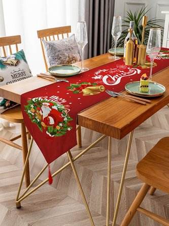 Christmas Cartoon Printed Letter Graphic Tablecloth