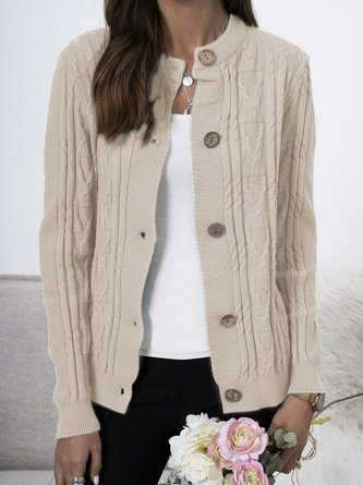Plain Long Sleeve Casual Sweater coat