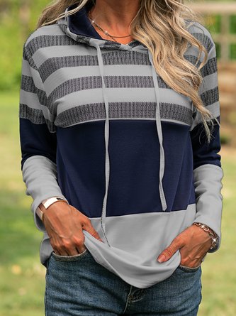 Long Sleeve Hoodie Shift Plain Tops
