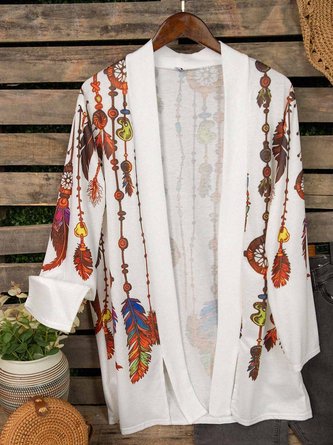 Long Sleeve Cotton-Blend Vintage Cardigan