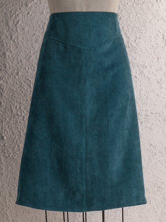 Blue Casual Shift Skirt
