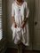 Women Solid Color Cotton 3/4 Sleeve Casual Shift Midi Dresses