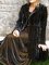 zolucky Black Shawl Collar Solid Long Sleeve Shift Cardigan