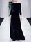 Navy Solid Vintage Velvet Knitting Dress