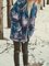 Casual Tribal Floral-print Shift Knit coat