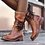 zolucky Low Heel Holiday Lace-Up Pu Boots