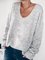 Gray Solid Casual V Neck Knitwear & Sweaters