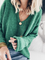 Solid Cotton-Blend Casual V Neck Sweater