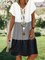Neck Short Sleeve Cotton-Blend Weaving Dress