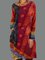 Red Cotton Casual Round Neck Knitting Dress