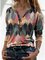 Women Casual Geometric Color Block Long Sleeve Shirts