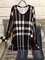 Long Sleeve Printed Cotton-blend Crew Neck Vintage Black Top