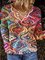 Women's Tie Dye Long Sleeve Casual Pullover Crewneck Tops