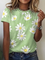 Floral-print Resort Short Sleeve Crew Neck T-shirt