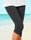 Women Casual Sports Plus Size Plain Capris Leggings