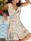 Vintage V Neck Geometric Floral Printed Sleeveless Plus Size Casual Dresses