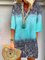 V Neck Casual Tribal Half Sleeve Knitting Dress