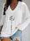 Long Sleeve V Neck Plus Size Printed Tops T-Shirts