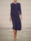 Vintage Crew Neck Long Sleeve Solid Weaving Dress