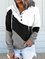 Vintage Color-block Long Sleeve Hoodie Plus Size Casual Sweatshirts