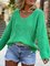 Plain Casual V neck Green Sweater
