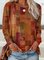 Abstract Holiday Long Sleeve Tops
