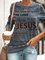 Casual Long Sleeve Round Neck Plus Size Printed Tops Sweatshirts