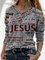 Long Sleeve Plus Size Printed Tops T-shirts