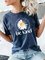 Letter Round Neck Casual Short Sleeve T-shirt