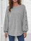 Plain Long Sleeve Crew Neck Casual Tops