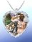 Heart Shaped Crystal Cat Necklace