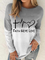 Long Sleeve Ombre Casual Letter T-shirt
