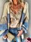 Casual Yarn/Wool Yarn Striped Sweater coat